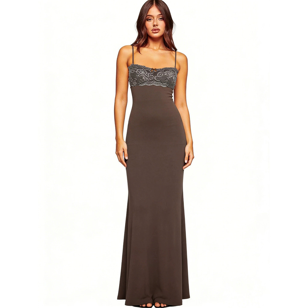 Zara Lace Bustier Backless Bodycon Maxi Dress Vintage Party Gown